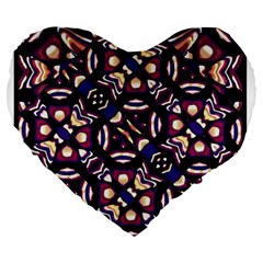 Colorful Tribal Pattern Print 19  Premium Heart Shape Cushion by dflcprints