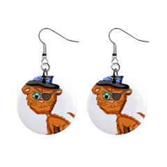 Pirate Cat  Mini Button Earrings