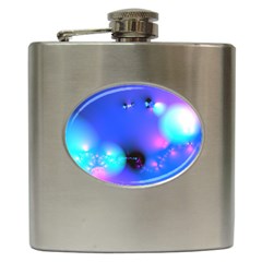 Love In Action, Pink, Purple, Blue Heartbeat 10000x7500 Hip Flask by DianeClancy