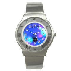 Love In Action, Pink, Purple, Blue Heartbeat 10000x7500 Stainless Steel Watch (slim) by DianeClancy