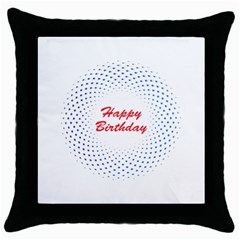 Halftone Circle With Squares Black Throw Pillow Case