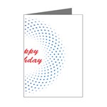 Halftone Circle With Squares Mini Greeting Card Left