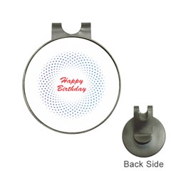 Halftone Circle With Squares Hat Clip With Golf Ball Marker