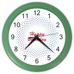 Halftone Circle With Squares Wall Clock (color) by rizovdesign