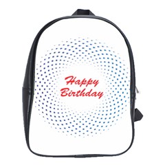 Halftone Circle With Squares School Bag (large)