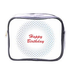 Halftone Circle With Squares Mini Travel Toiletry Bag (one Side)