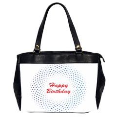 Halftone Circle With Squares Oversize Office Handbag (two Sides) by rizovdesign