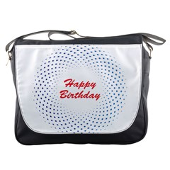 Halftone Circle With Squares Messenger Bag by rizovdesign