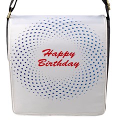 Halftone Circle With Squares Flap Closure Messenger Bag (small)