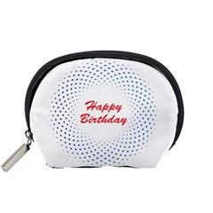 Halftone Circle With Squares Accessory Pouch (small)