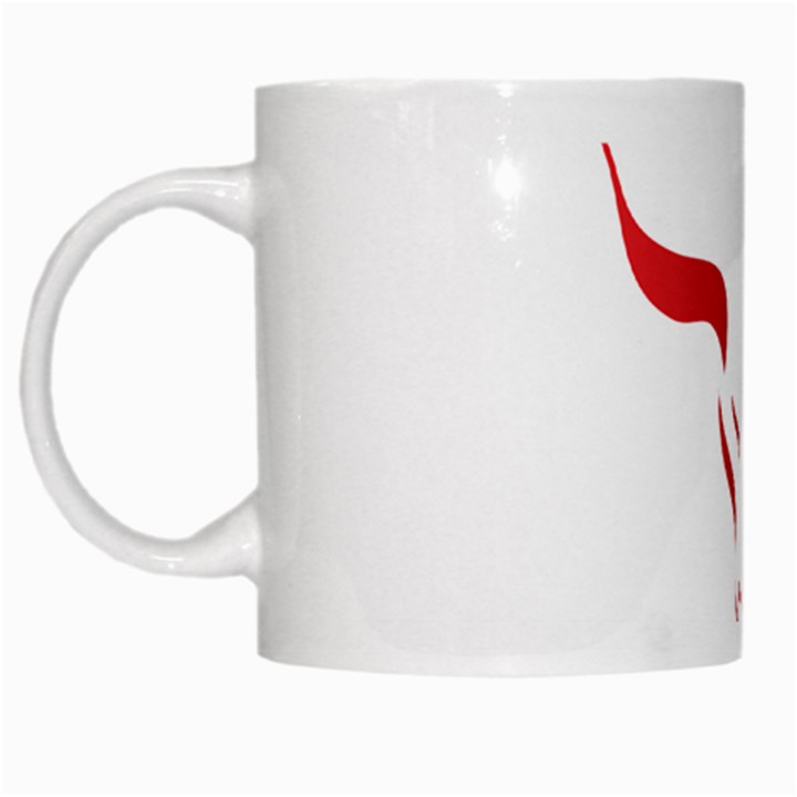 Stylized Symbol Red Bull Icon Design White Coffee Mug