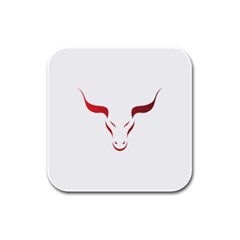 Stylized Symbol Red Bull Icon Design Drink Coasters 4 Pack (square) by rizovdesign