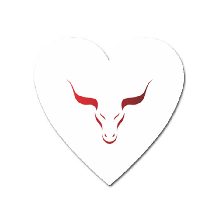 Stylized Symbol Red Bull Icon Design Magnet (Heart)