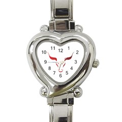 Stylized Symbol Red Bull Icon Design Heart Italian Charm Watch  by rizovdesign