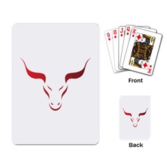 Stylized Symbol Red Bull Icon Design Playing Cards Single Design by rizovdesign