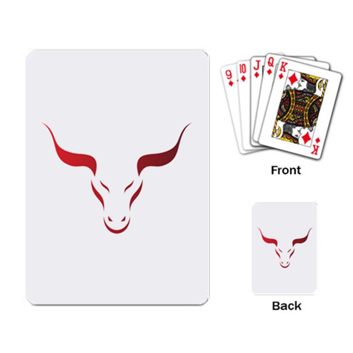 Stylized Symbol Red Bull Icon Design Playing Cards Single Design