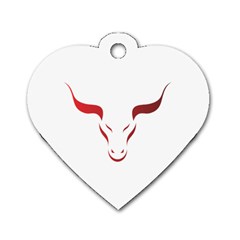 Stylized Symbol Red Bull Icon Design Dog Tag Heart (one Sided)  by rizovdesign