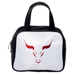 Stylized Symbol Red Bull Icon Design Classic Handbag (one Side) by rizovdesign