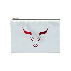 Stylized Symbol Red Bull Icon Design Cosmetic Bag (medium) by rizovdesign