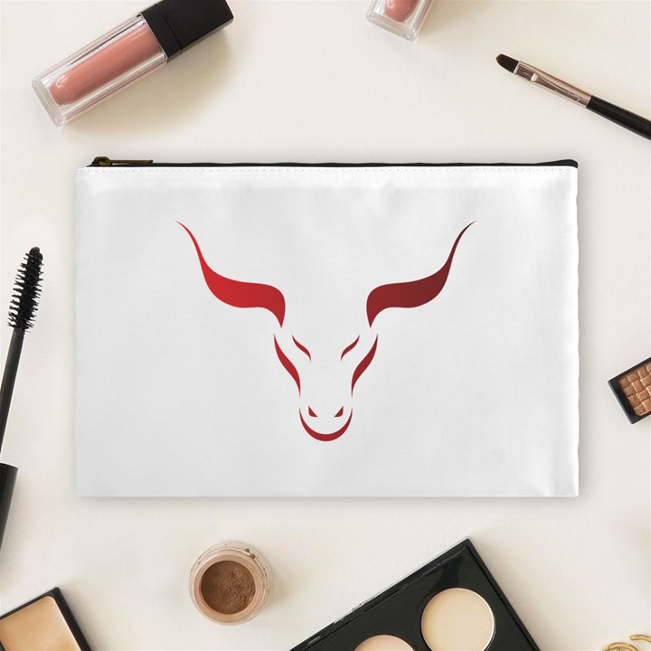 Stylized Symbol Red Bull Icon Design Cosmetic Bag (Large)