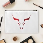 Stylized Symbol Red Bull Icon Design Cosmetic Bag (Large) Back