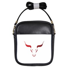 Stylized Symbol Red Bull Icon Design Girl s Sling Bag