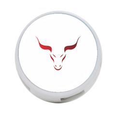 Stylized Symbol Red Bull Icon Design 4-port Usb Hub (one Side) by rizovdesign