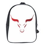 Stylized Symbol Red Bull Icon Design School Bag (XL) Front