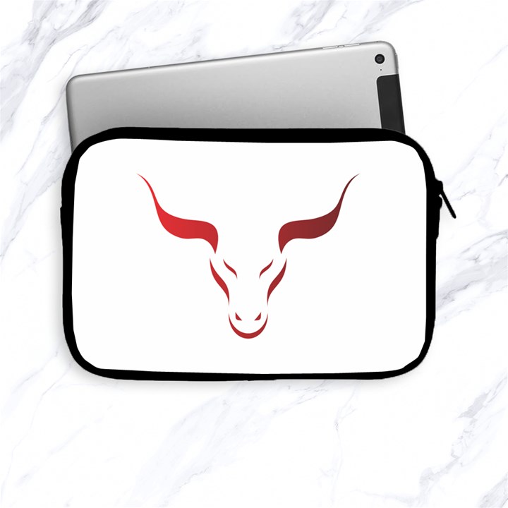 Stylized Symbol Red Bull Icon Design Apple iPad Mini Zippered Sleeve