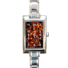 On Fire Rectangular Italian Charm Watch by dflcprints