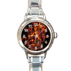 On Fire Round Italian Charm Watch