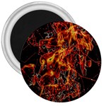 On Fire 3  Button Magnet Front