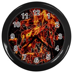 On Fire Wall Clock (black)