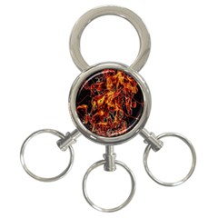 On Fire 3-ring Key Chain by dflcprints