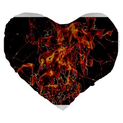 On Fire 19  Premium Heart Shape Cushion by dflcprints