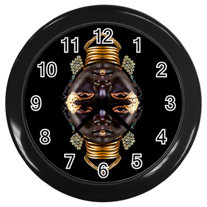 African Goddess Wall Clock (Black)