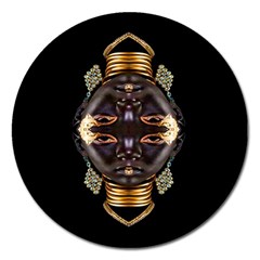 African Goddess Magnet 5  (round)