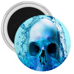 Skull In Water 3  Button Magnet by icarusismartdesigns