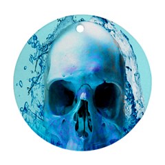 Skull In Water Round Ornament by icarusismartdesigns