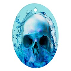 Skull In Water Oval Ornament by icarusismartdesigns