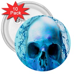 Skull In Water 3  Button (10 Pack) by icarusismartdesigns