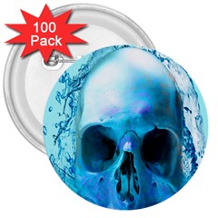 Skull In Water 3  Button (100 Pack) by icarusismartdesigns