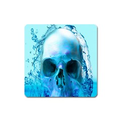 Skull In Water Magnet (square) by icarusismartdesigns