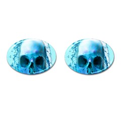 Skull In Water Cufflinks (oval) by icarusismartdesigns