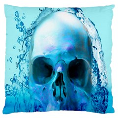 Skull In Water Large Cushion Case (single Sided) 