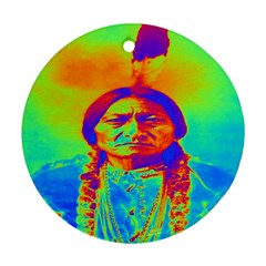 Sitting Bull Round Ornament by icarusismartdesigns