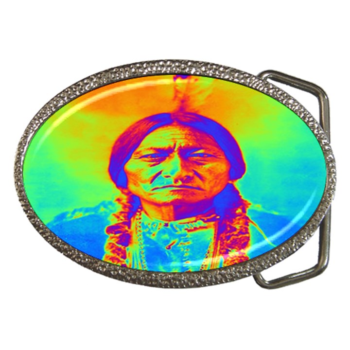 Sitting Bull Belt Buckle (Oval)