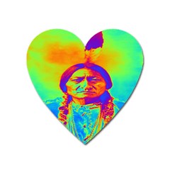 Sitting Bull Magnet (heart) by icarusismartdesigns