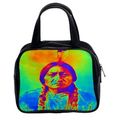 Sitting Bull Classic Handbag (two Sides) by icarusismartdesigns