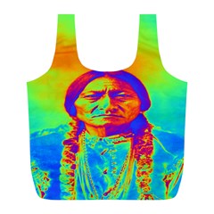 Sitting Bull Reusable Bag (l) by icarusismartdesigns